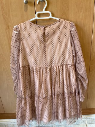 Vestido rosa Zara Tulle Lunares negros XS