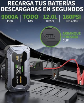SIN ABRIR Arrancador de Coche 9000A+Compresor Aire