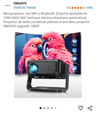 Mini Proyector ONOAYO AY3 (FullHD + 60Hz+Wifi)