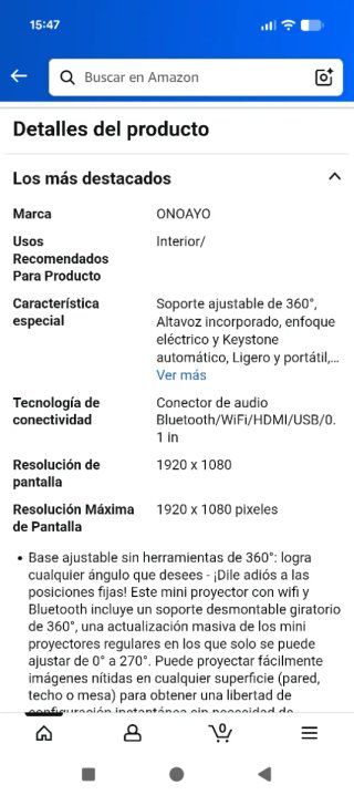 Mini Proyector ONOAYO AY3 (FullHD + 60Hz+Wifi)