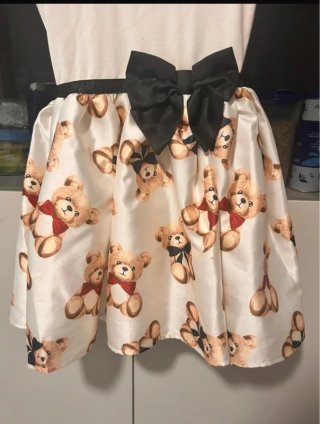 Vestito bambina orsetti con fiocco
