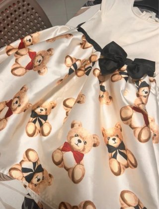 Vestito bambina orsetti con fiocco