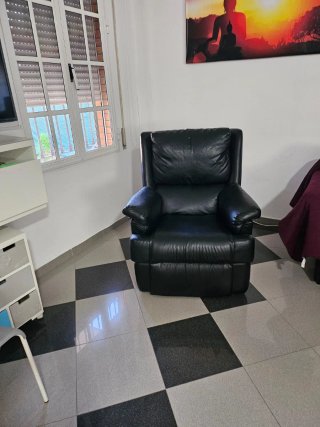Sillón relax de piel negro