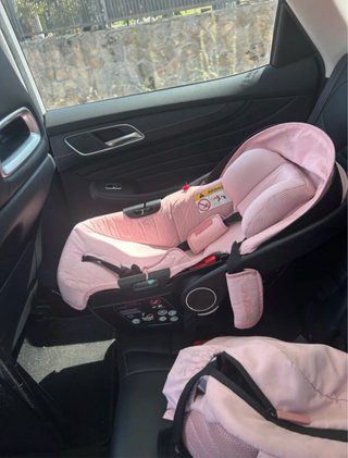 Carro de bebé rosa 3 piezas