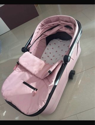 Carro de bebé rosa 3 piezas