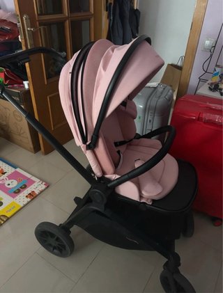 Carro de bebé rosa 3 piezas