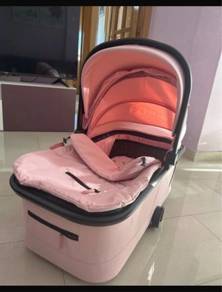 Carro de bebé rosa 3 piezas