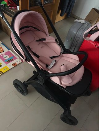 Carro de bebé rosa 3 piezas