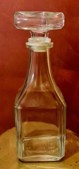 Bottiglia liquore vintage vetro H 25 cm