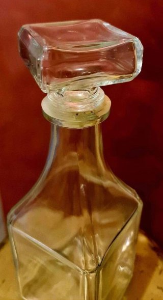 Bottiglia liquore vintage vetro H 25 cm