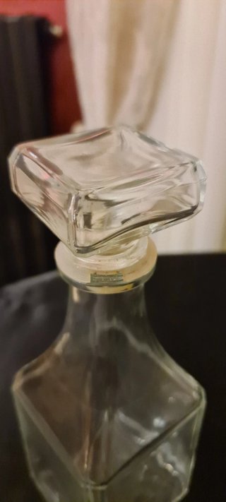 Bottiglia liquore vintage vetro H 25 cm