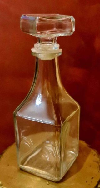 Bottiglia liquore vintage vetro H 25 cm