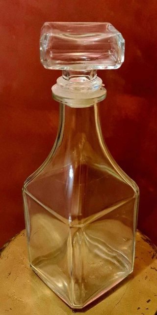 Bottiglia liquore vintage vetro H 25 cm