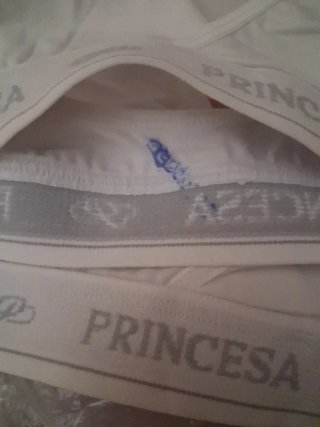 3 Sujetadores Top Algodón Princesa Blanco
