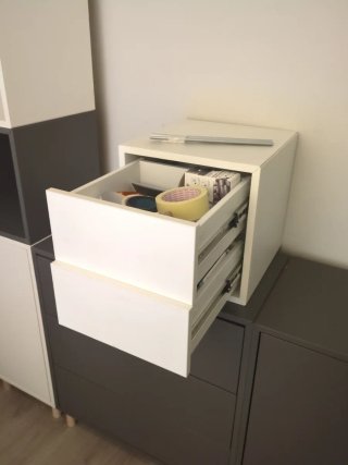 Mueble IKEA EKET 2 cajones blanco