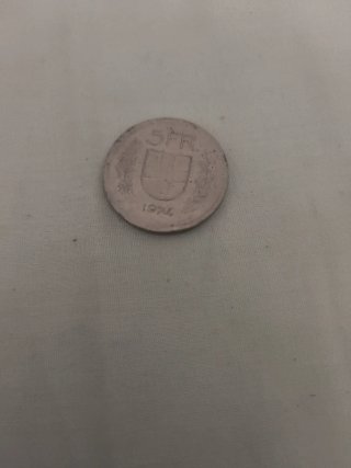 Moneda 5 Francos Suizos 1974