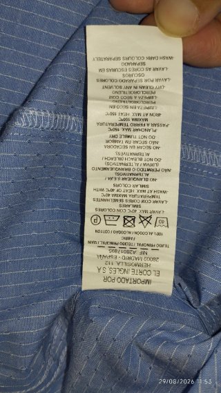 Camisa azul hombre Fórmula Joven Talla S
