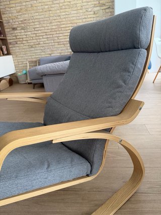 Mecedora Poäng Ikea Madera Gris