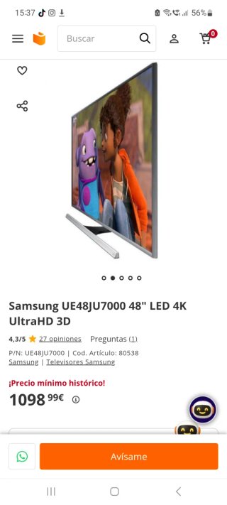 Smart TV Samsung 48 pulgadas