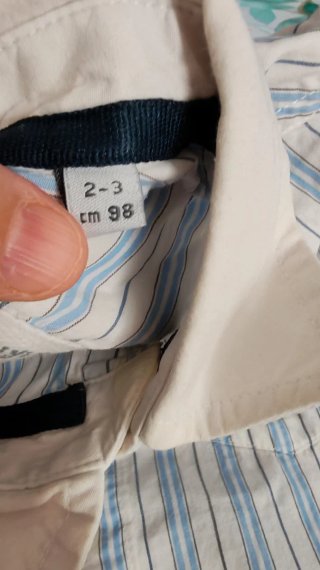 Set bambino 2 pezzi:gilet grigio+camicia a righe