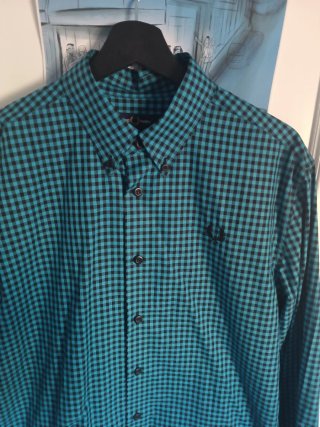Camisa Fred Perry cuadros azul y negro