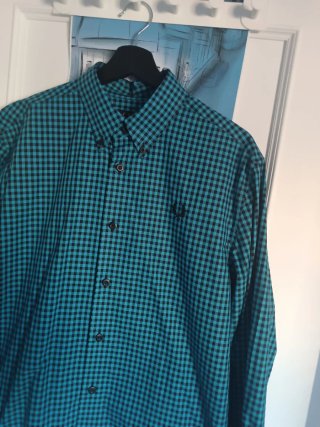 Camisa Fred Perry cuadros azul y negro