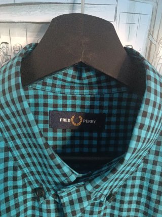 Camisa Fred Perry cuadros azul y negro