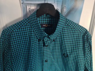 Camisa Fred Perry cuadros azul y negro