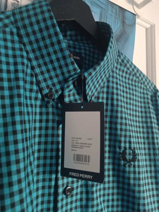 Camisa Fred Perry cuadros azul y negro