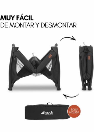 Cuna de viaje con cambiador abatible