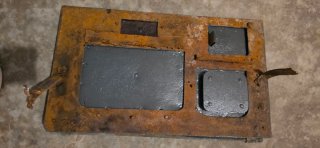 Antiguo frontal horno cocina hierro fundido