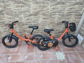 2 Bicicleta tándem infantil naranja 30euros las 2