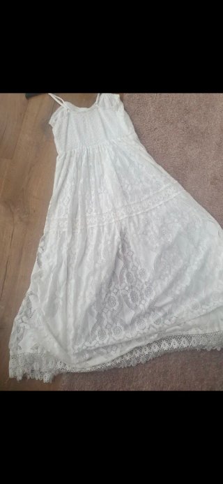 Vestido blanco encaje ibicenco