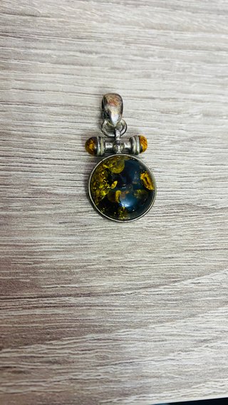 Colgante Plata 925 y Ámbar Báltico Multicolor