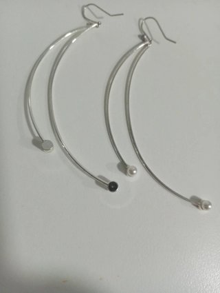 Pendientes largos de plata