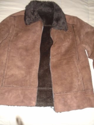 Chaqueta Zara Piel Marrón Talla 42