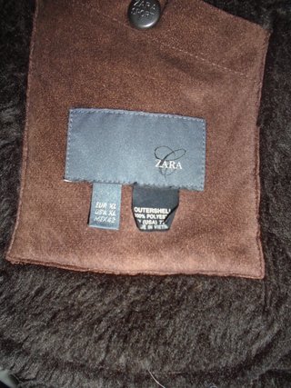 Chaqueta Zara Piel Marrón Talla 42
