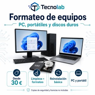 Formateo y puesta a punto de ordenadores – Tecnola