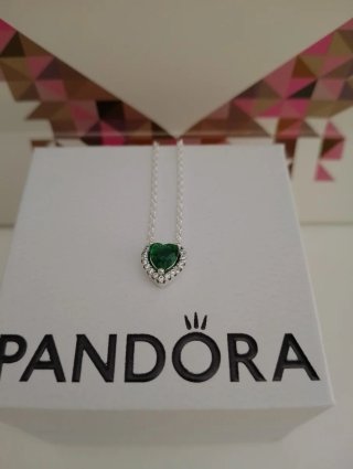 Collar Pandora Corazón Verde