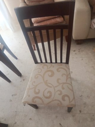 Sillas de comedor madera y tela