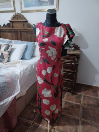 Vestido midi estampado floral