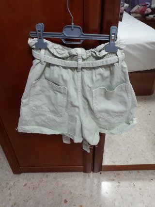Bermudas mujer beige/verde