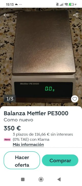 Balanza de precisión Mettler PM3000
