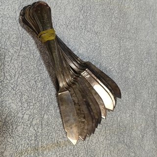 12 Cuchillos de Plata 925 para Pescado