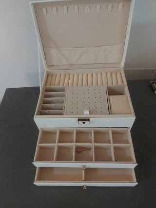 Portagioie grande bianco e beige