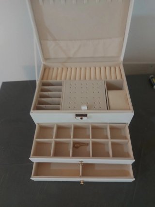 Portagioie grande bianco e beige