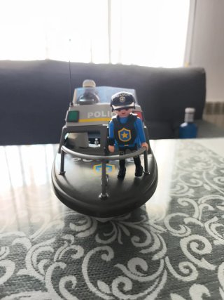 Kit Policía Playmobil Barco Moto Coche