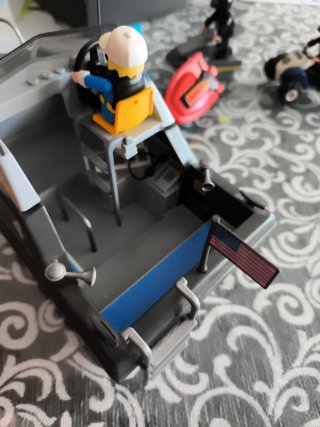 Kit Policía Playmobil Barco Moto Coche