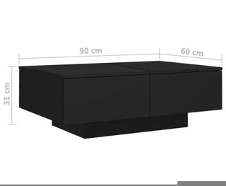 Mesa centro negra 90x60x31 - vidaXL