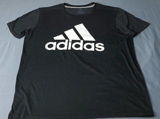 Camiseta Adidas Negra Logo Blanco-talla L